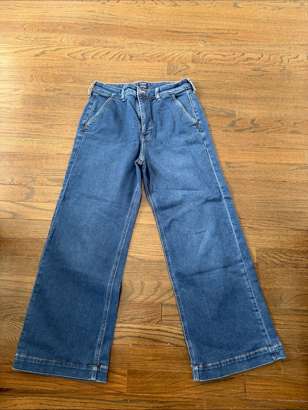 J. Crew Wide-Leg Jeans in Medium Blue Wash
